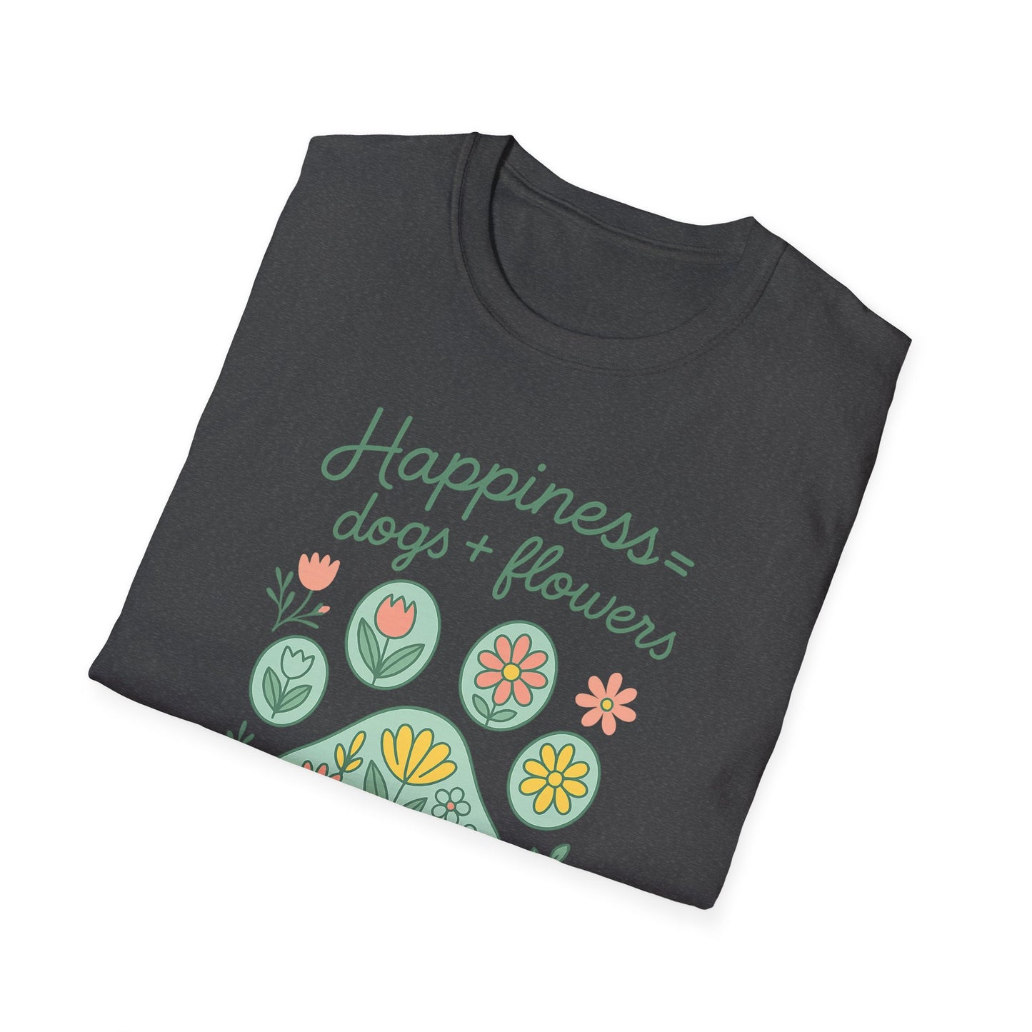 Happiness Dog Flowers G T-Shirt