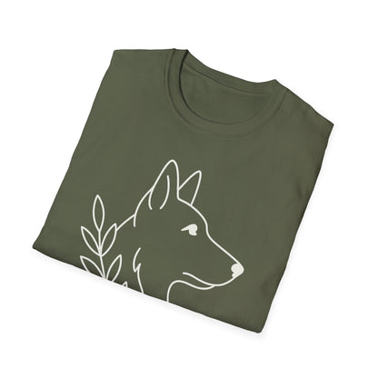 Floral German Shepherd W T-Shirt