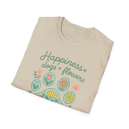 Happiness Dog Flowers G T-Shirt