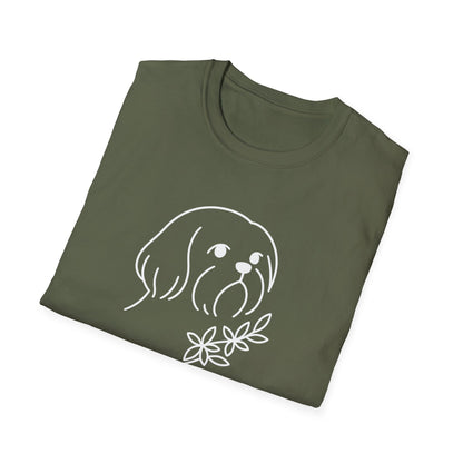 Floral Shih Tzu W T-Shirt