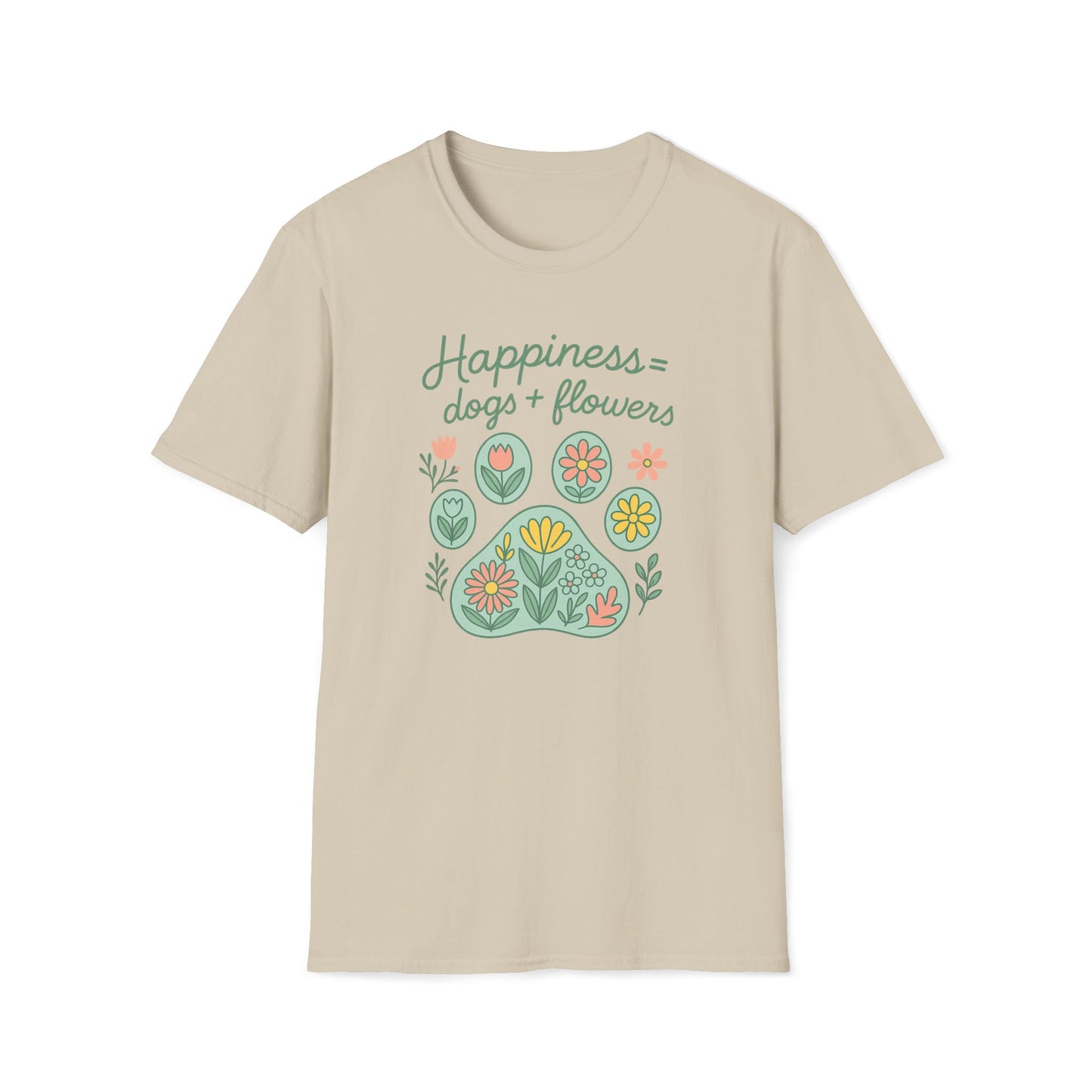 Happiness Dog Flowers G T-Shirt
