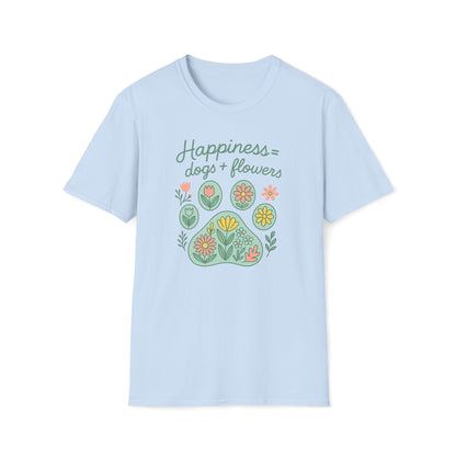 Happiness Dog Flowers G T-Shirt