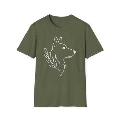 Floral German Shepherd W T-Shirt