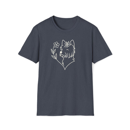 Floral heart Yorkie W T-Shirt
