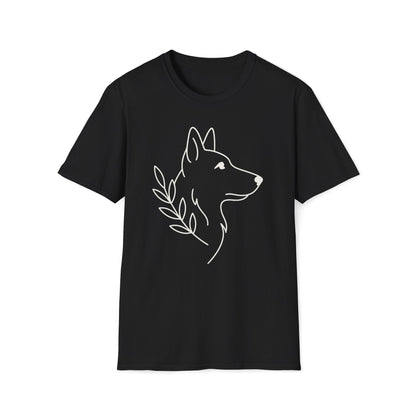 Floral German Shepherd W T-Shirt