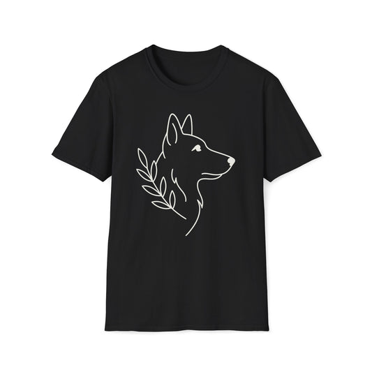 Floral German Shepherd W T-Shirt