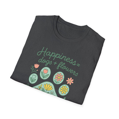 Happiness Dog Flowers G T-Shirt