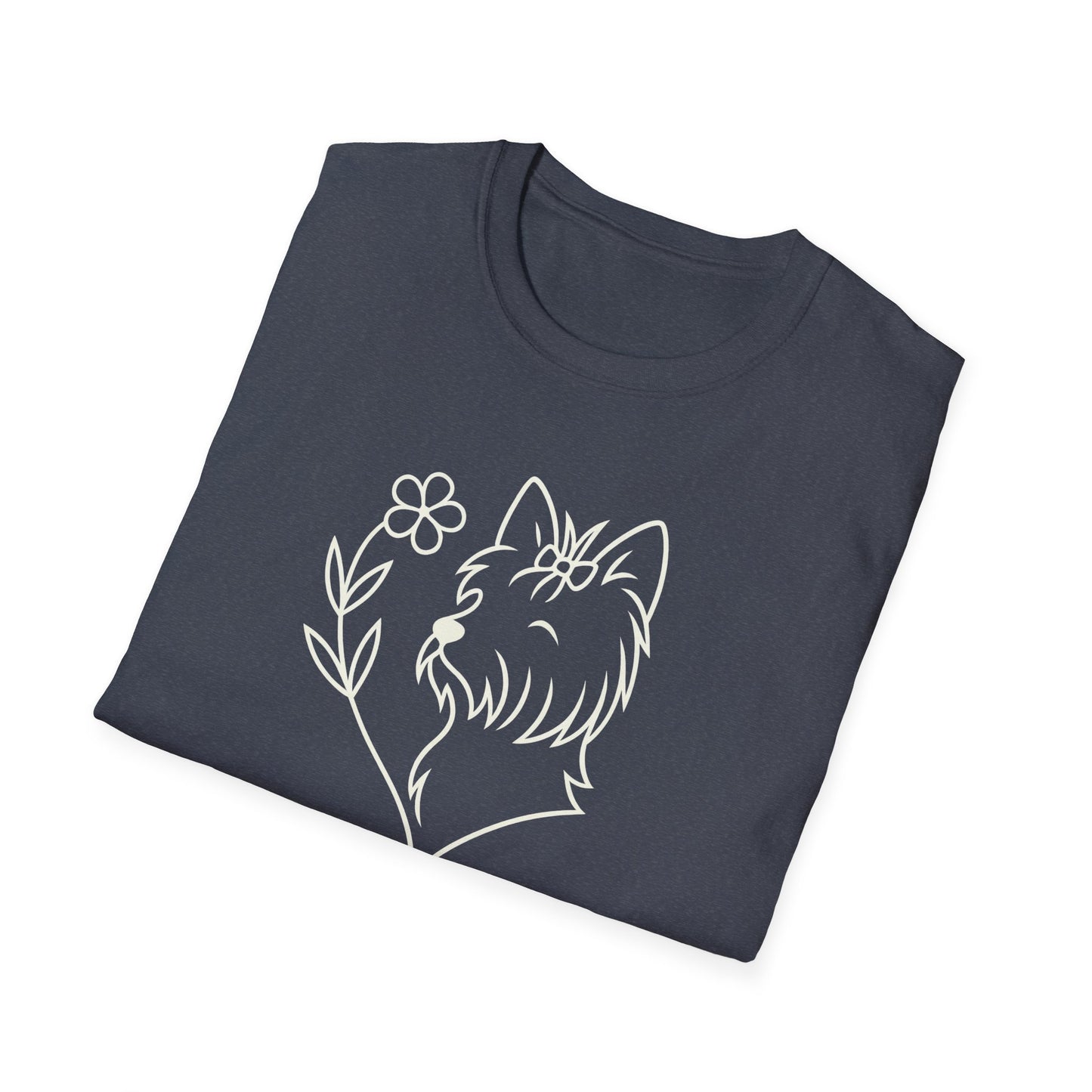 Floral heart Yorkie W T-Shirt
