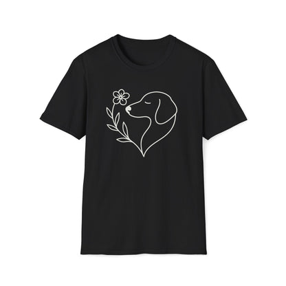 Floral Heart Dachshund W T-Shirt