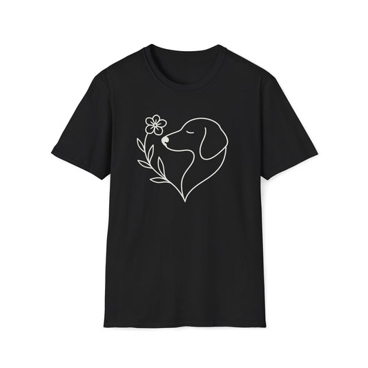 Floral Heart Dachshund W T-Shirt
