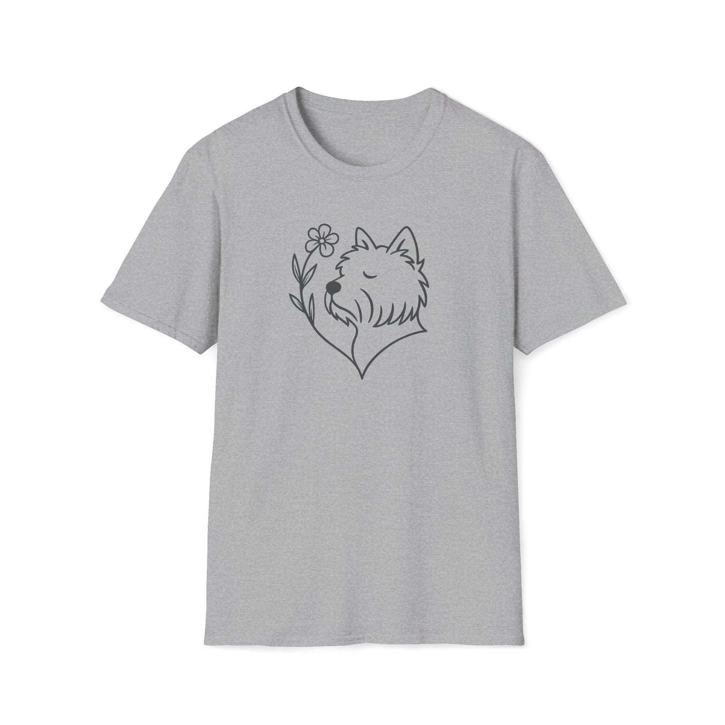 Floral Heart Westie B T-Shirt