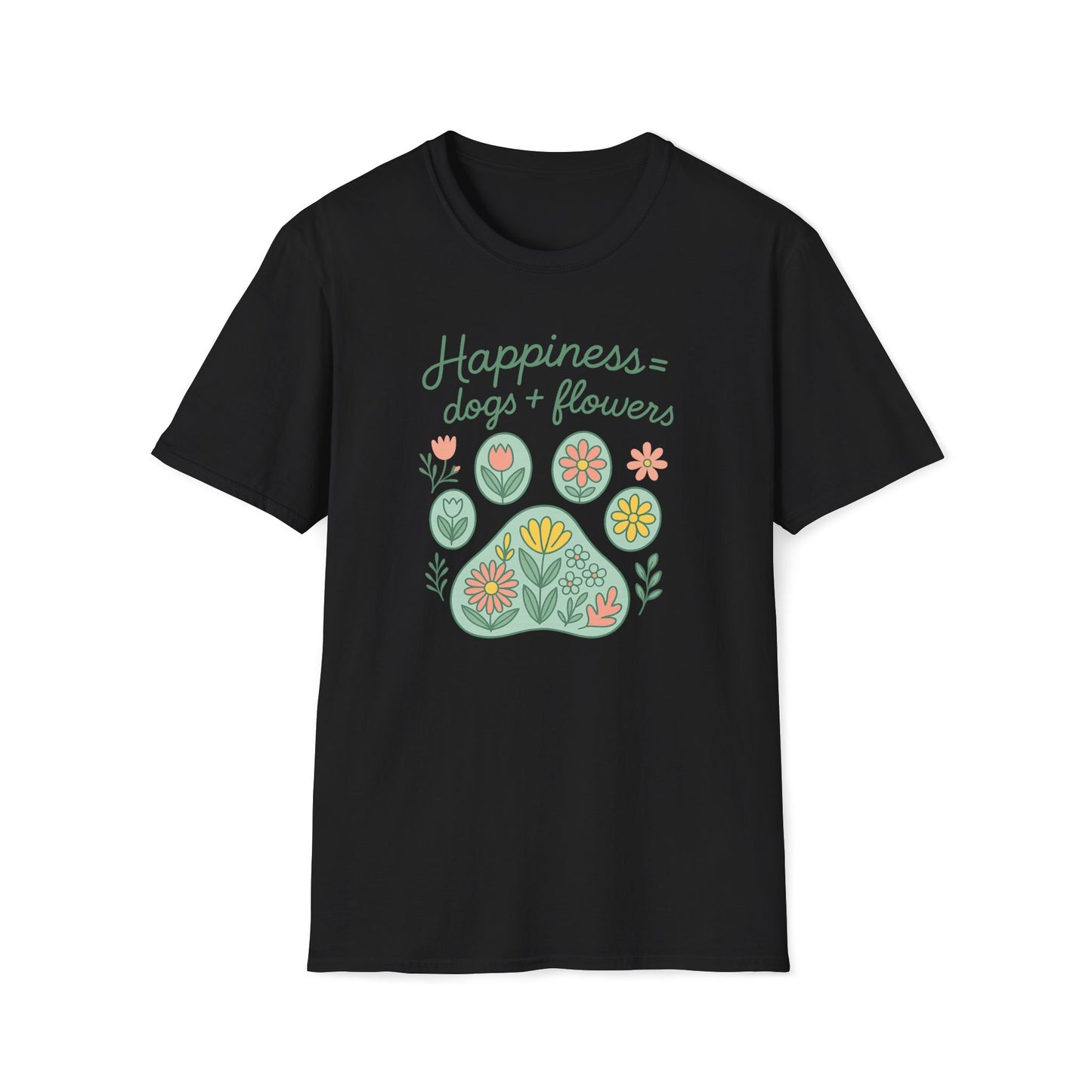 Happiness Dog Flowers G T-Shirt