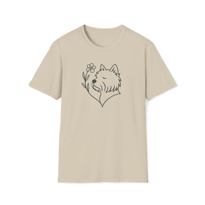 Floral Heart Westie B T-Shirt
