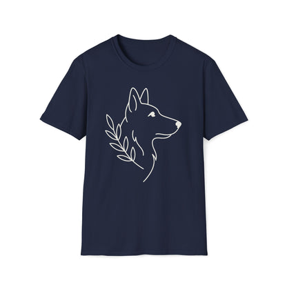 Floral German Shepherd W T-Shirt