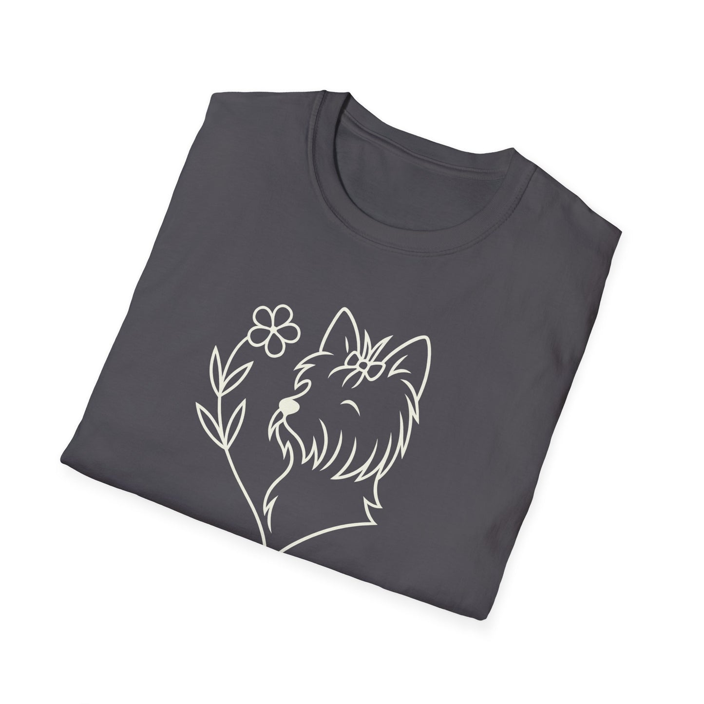 Floral heart Yorkie W T-Shirt