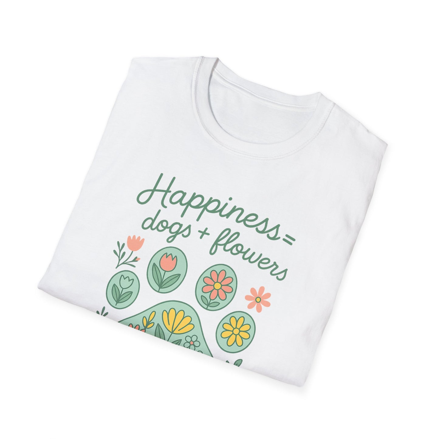 Happiness Dog Flowers G T-Shirt