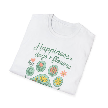 Happiness Dog Flowers G T-Shirt