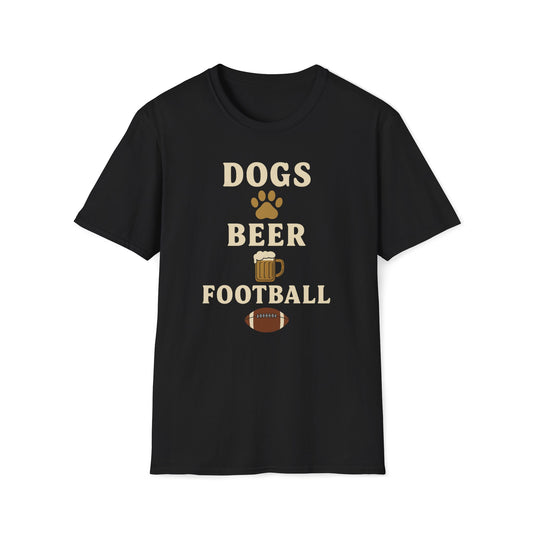 Dogs Beer Football T-Shirt
