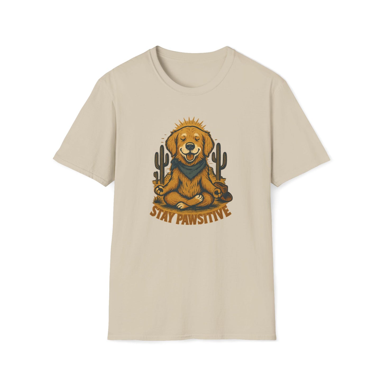 Stay Pawsitive Golden T-Shirt
