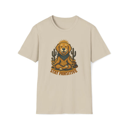 Stay Pawsitive Golden T-Shirt