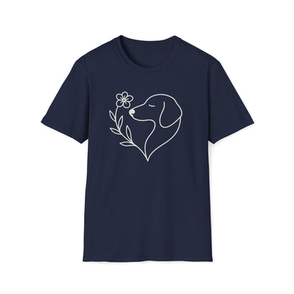 Floral Heart Dachshund W T-Shirt