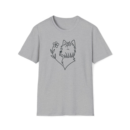 Floral Heart Yorkie B T-Shirt