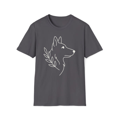 Floral German Shepherd W T-Shirt