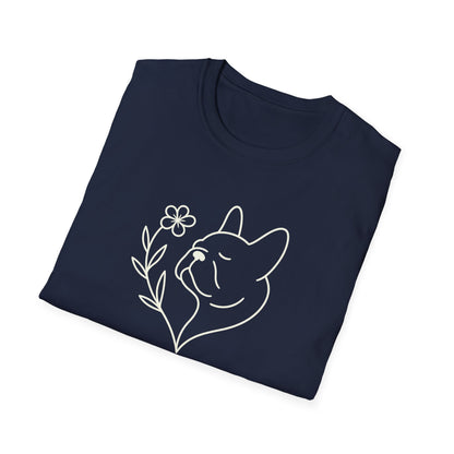 Floral Heart Frenchie W T-Shirt