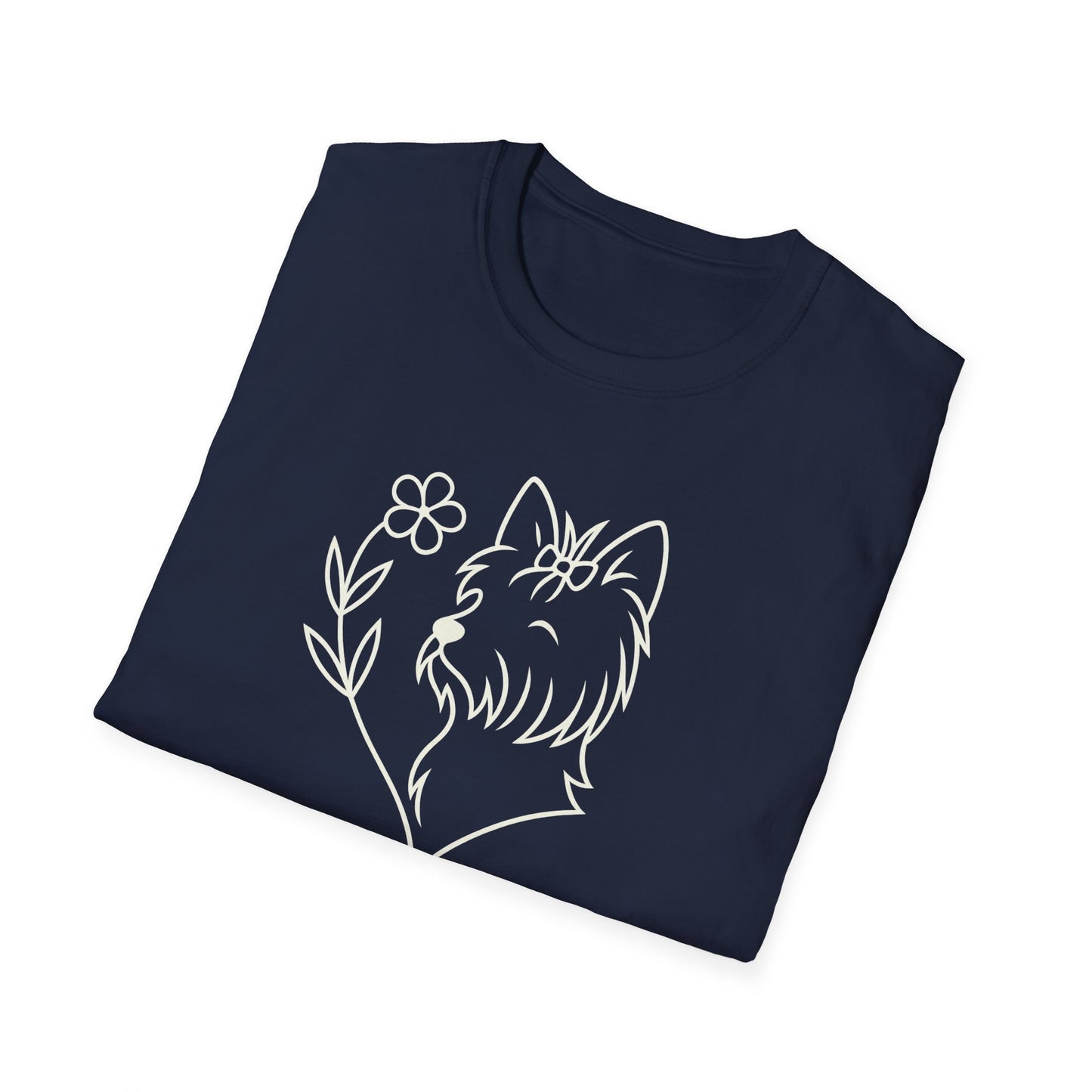 Floral heart Yorkie W T-Shirt