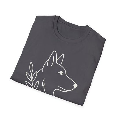 Floral German Shepherd W T-Shirt
