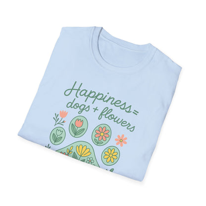 Happiness Dog Flowers G T-Shirt