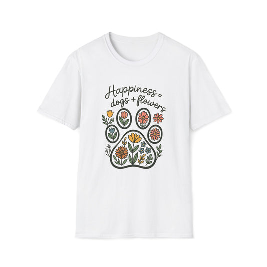 Happiness Dog Flowers T-Shirt