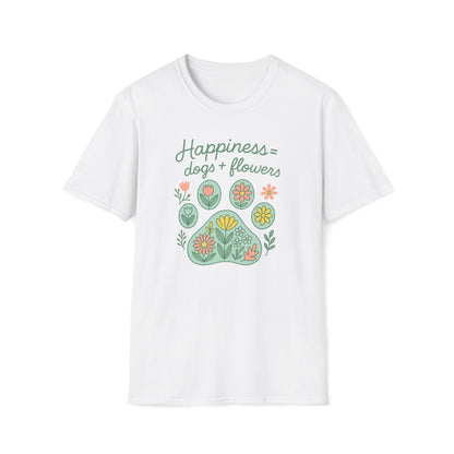 Happiness Dog Flowers G T-Shirt