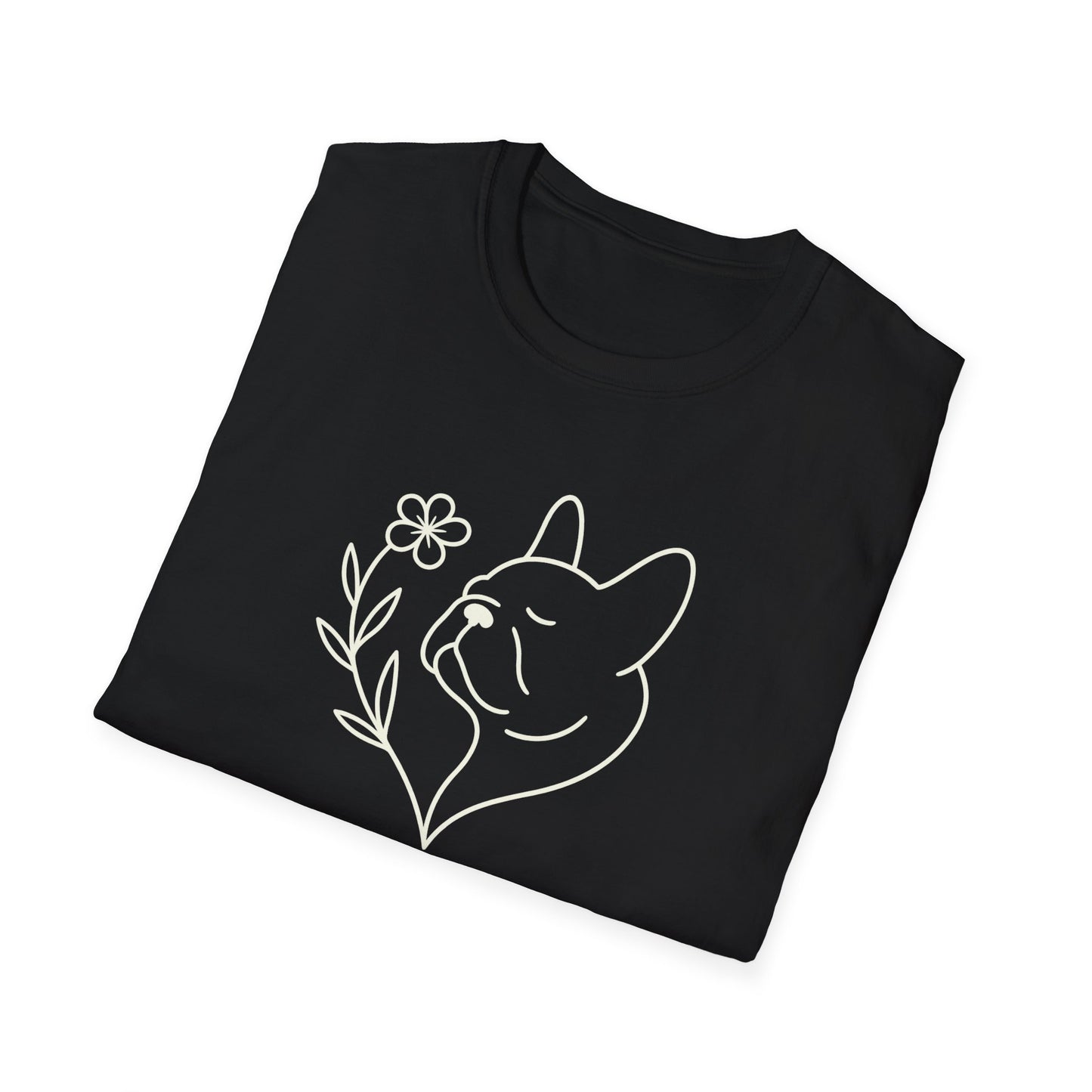 Floral Heart Frenchie W T-Shirt