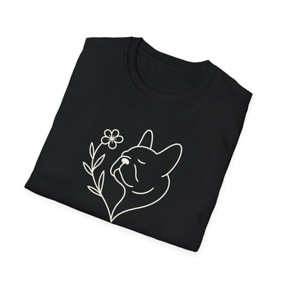 Floral Heart Frenchie W T-Shirt