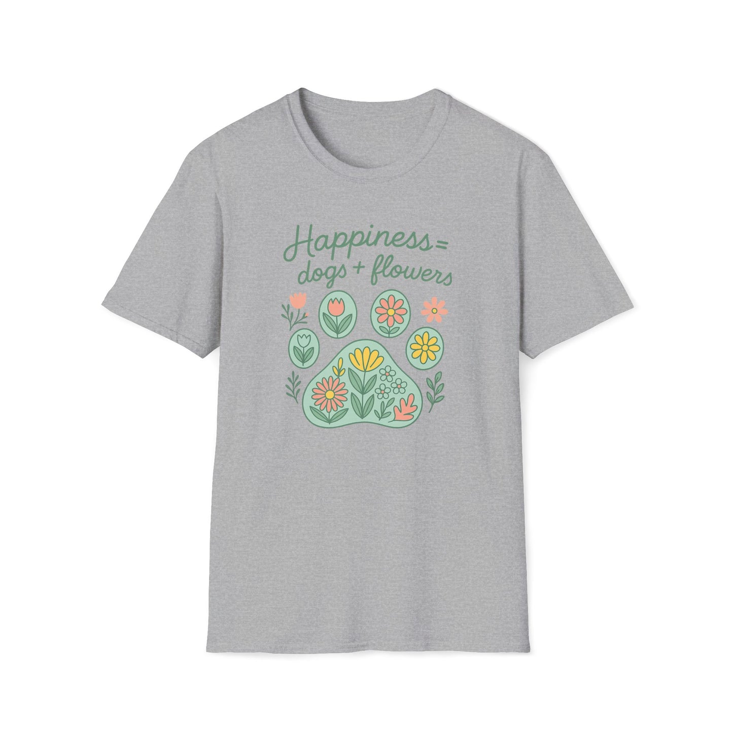 Happiness Dog Flowers G T-Shirt