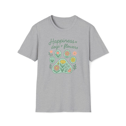 Happiness Dog Flowers G T-Shirt