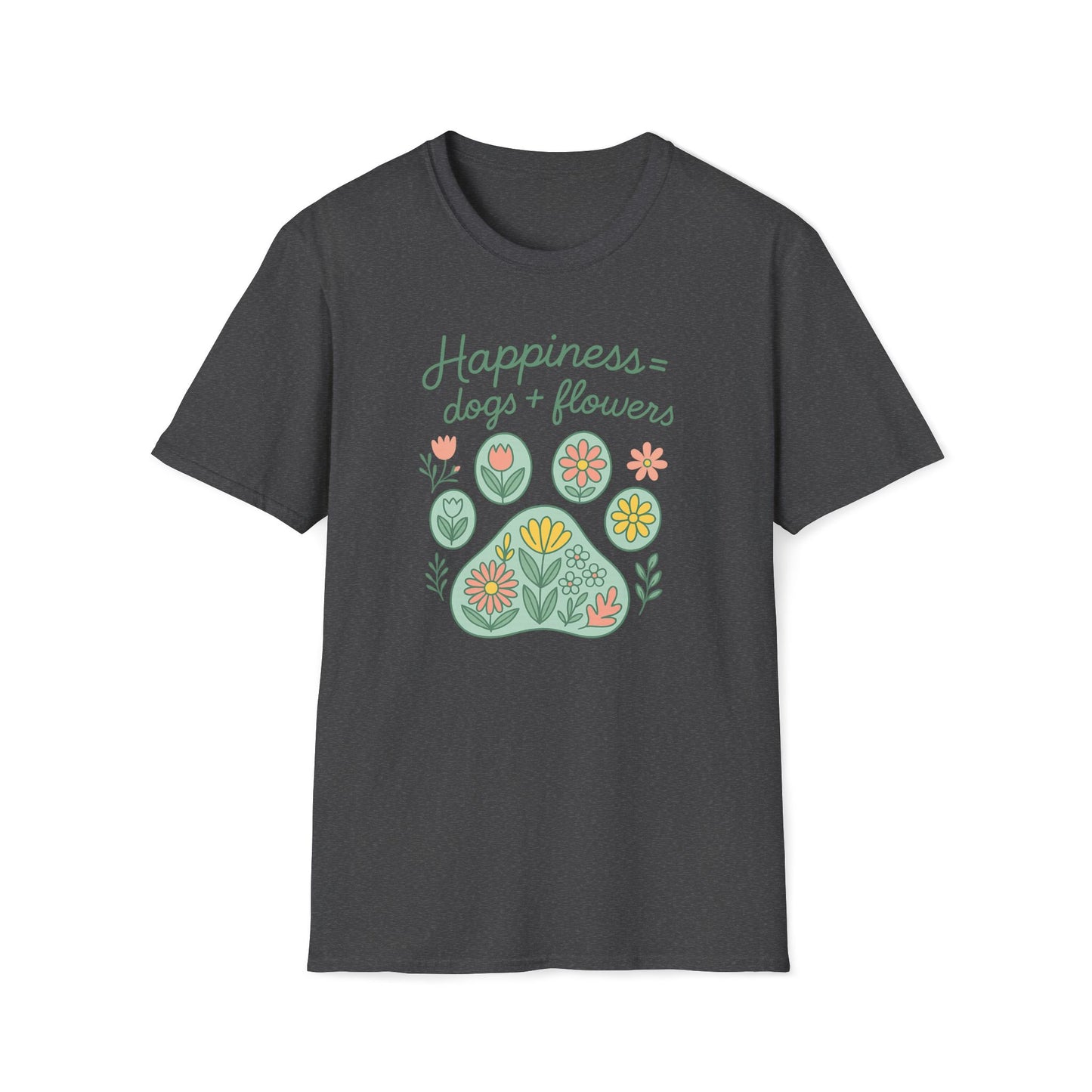 Happiness Dog Flowers G T-Shirt