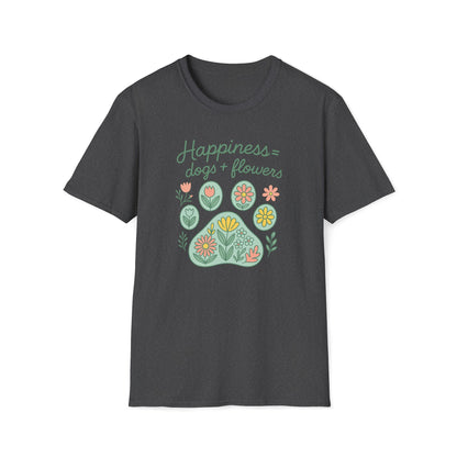 Happiness Dog Flowers G T-Shirt