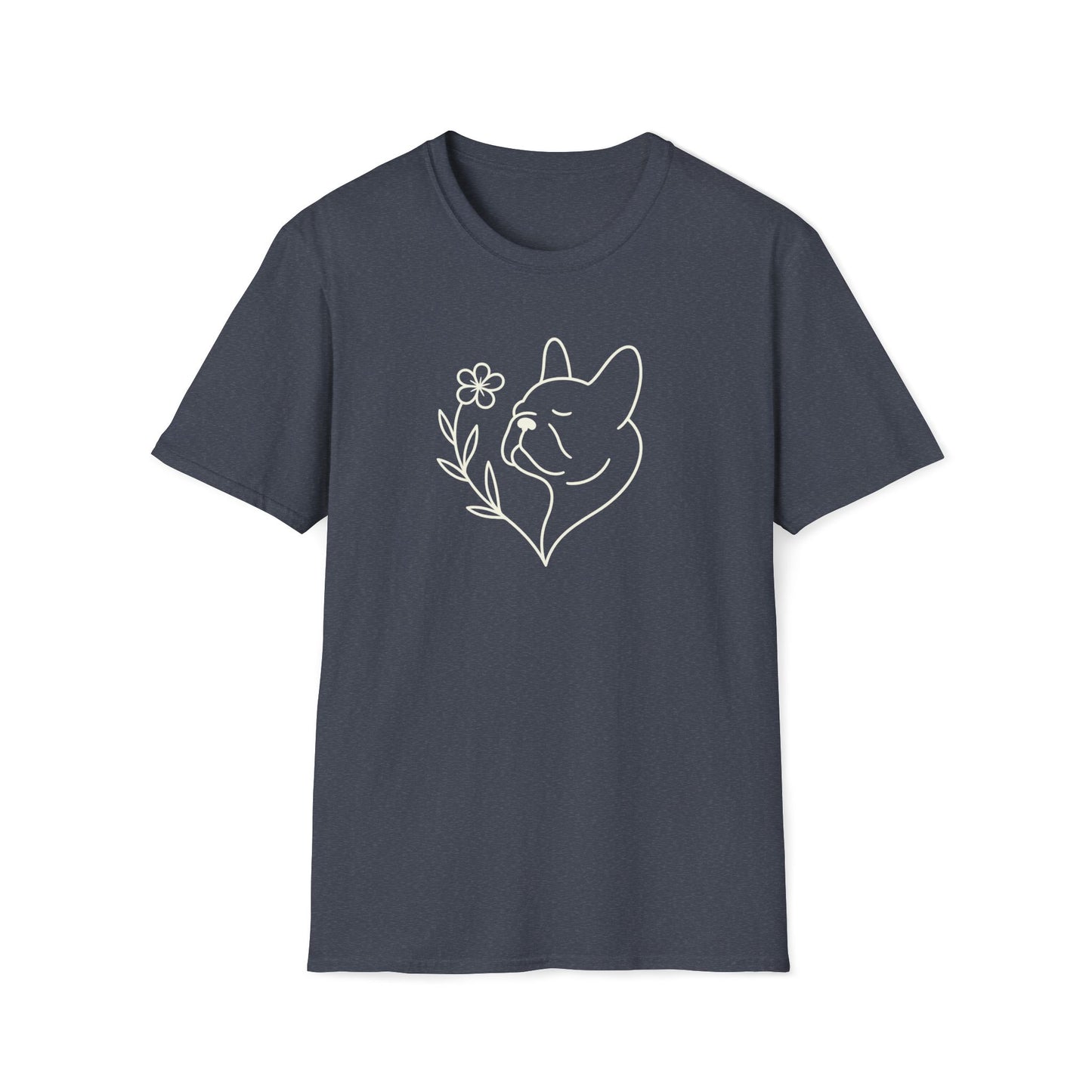 Floral Heart Frenchie W T-Shirt