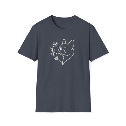 Floral Heart Frenchie W T-Shirt