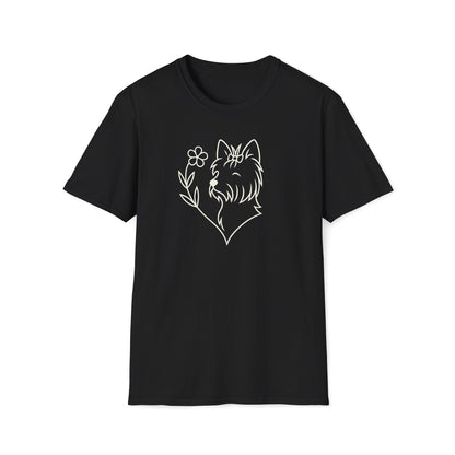 Floral heart Yorkie W T-Shirt