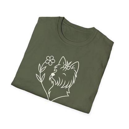 Floral heart Yorkie W T-Shirt