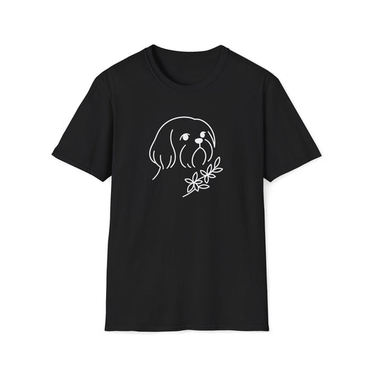 Floral Shih Tzu W T-Shirt