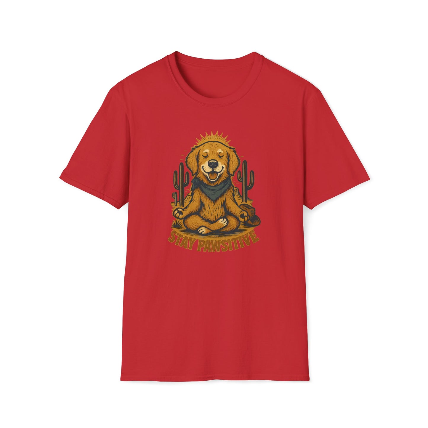 Stay Pawsitive Golden T-Shirt