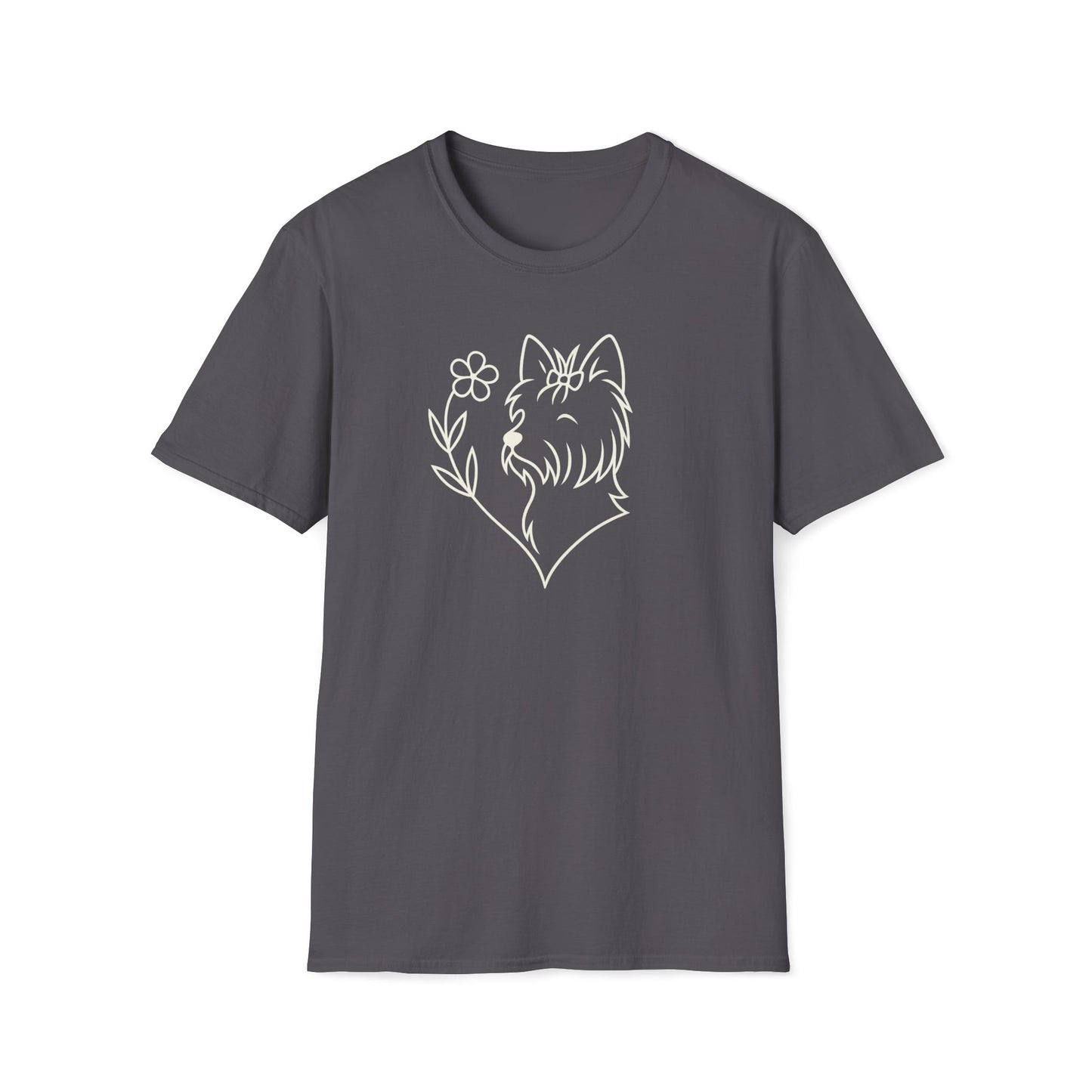 Floral heart Yorkie W T-Shirt
