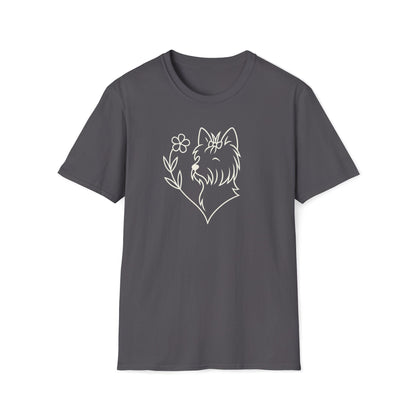 Floral heart Yorkie W T-Shirt