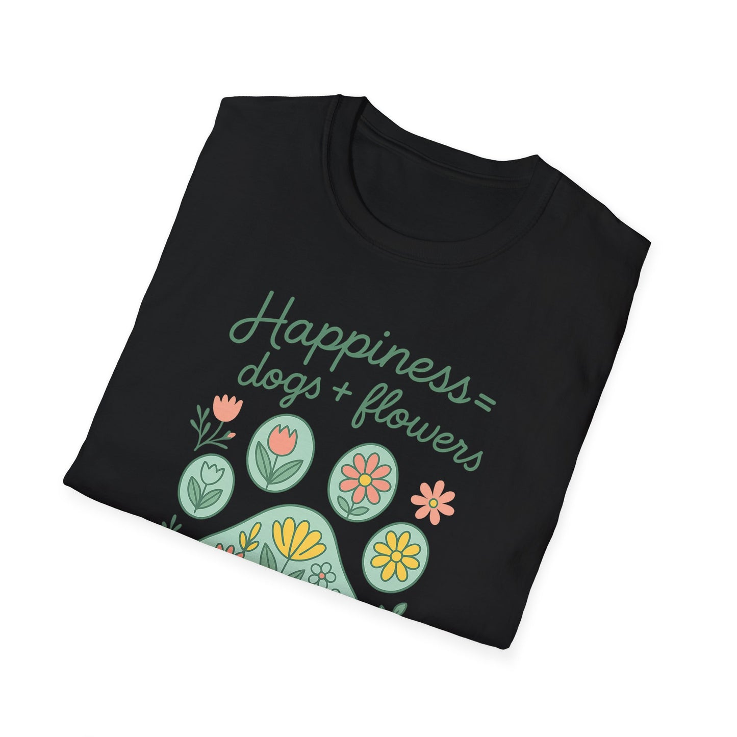 Happiness Dog Flowers G T-Shirt