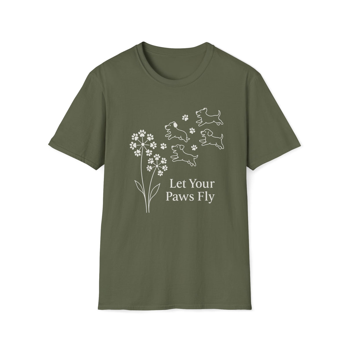 Paws Fly Floral W T-Shirt