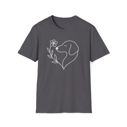 Floral Heart Dachshund W T-Shirt